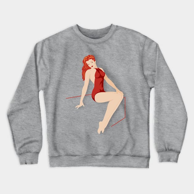 Pin-Up Girl Crewneck Sweatshirt by deancoledesign